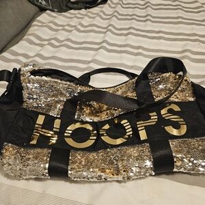 Gold and Black Sequin Travel Bag with Glamorous Design